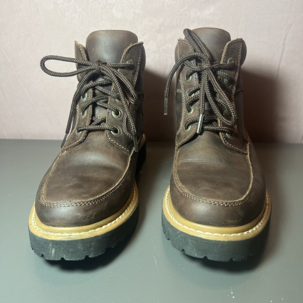 Gibi Homme Leather Boots Men's Size EU 39 US 7 Lace Up Brown Ankle EUC Artisan - Picture 2 of 10